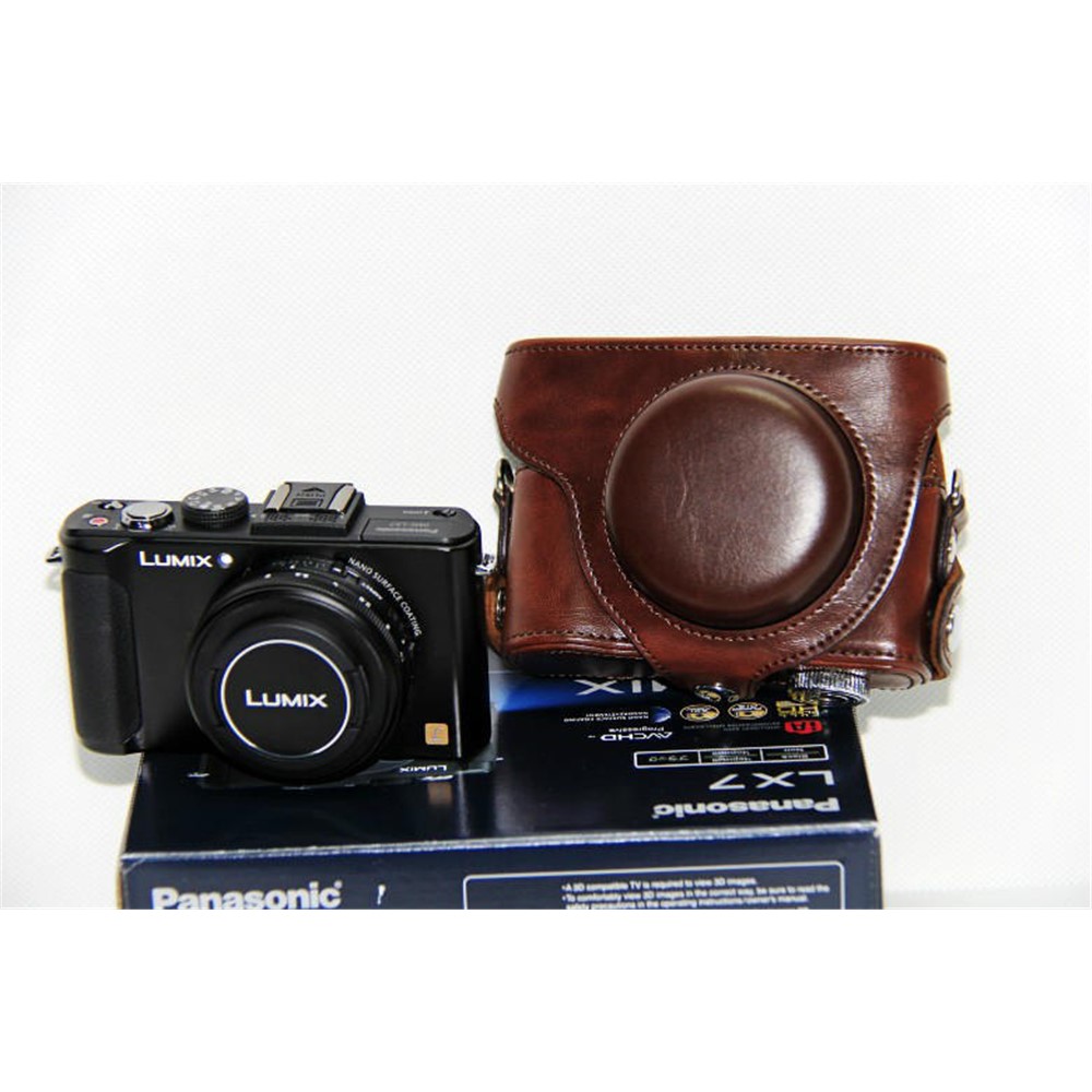 Protective PU Leather Camera Case with Shoulder Strap for Panasonic LX7 / LX5 / LX3 - Coffee-11