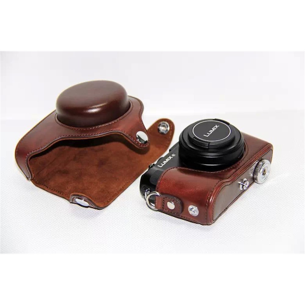 Protective PU Leather Camera Case with Shoulder Strap for Panasonic LX7 / LX5 / LX3 - Coffee-6
