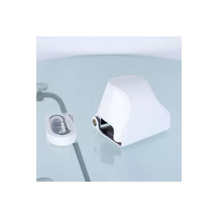 Protective Leather Camera Cover with Shoulder Strap for Nikon J5 with 10-30mm Lens (Taiwan Version) - White-1