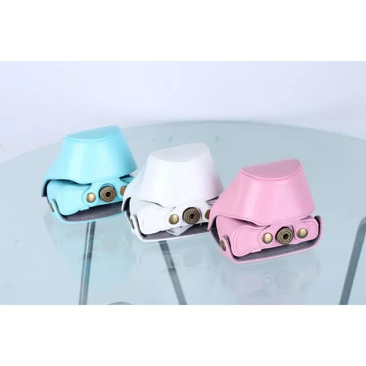 Protective Leather Camera Cover Case with Shoulder Strap for Nikon J5 with 10-30mm Lens (Taiwan Version) - Pink-8