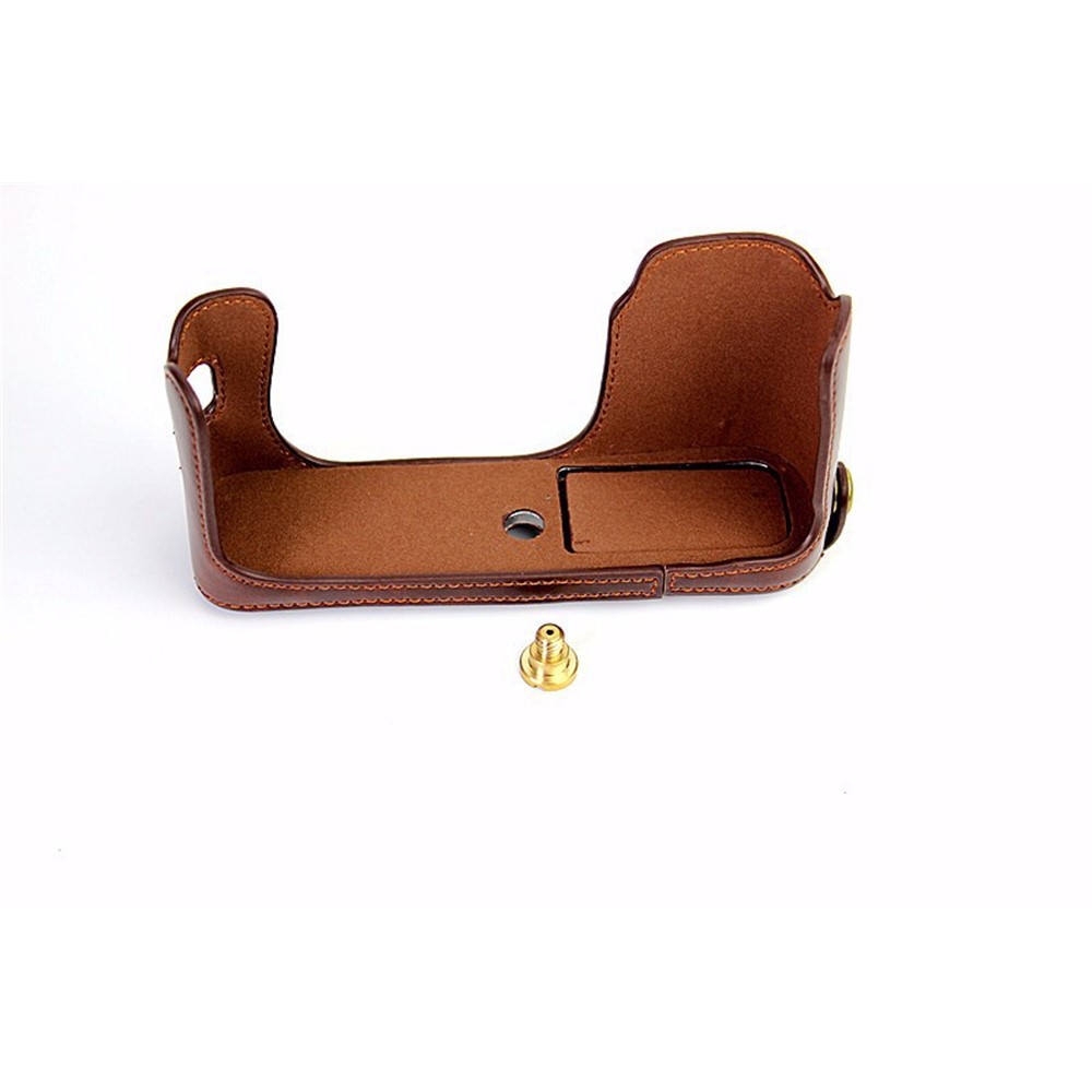 Protective Leather Camera Cover Case with Shoulder Strap for Fujifilm X100/X100S/X100M/X100T - Coffee-9