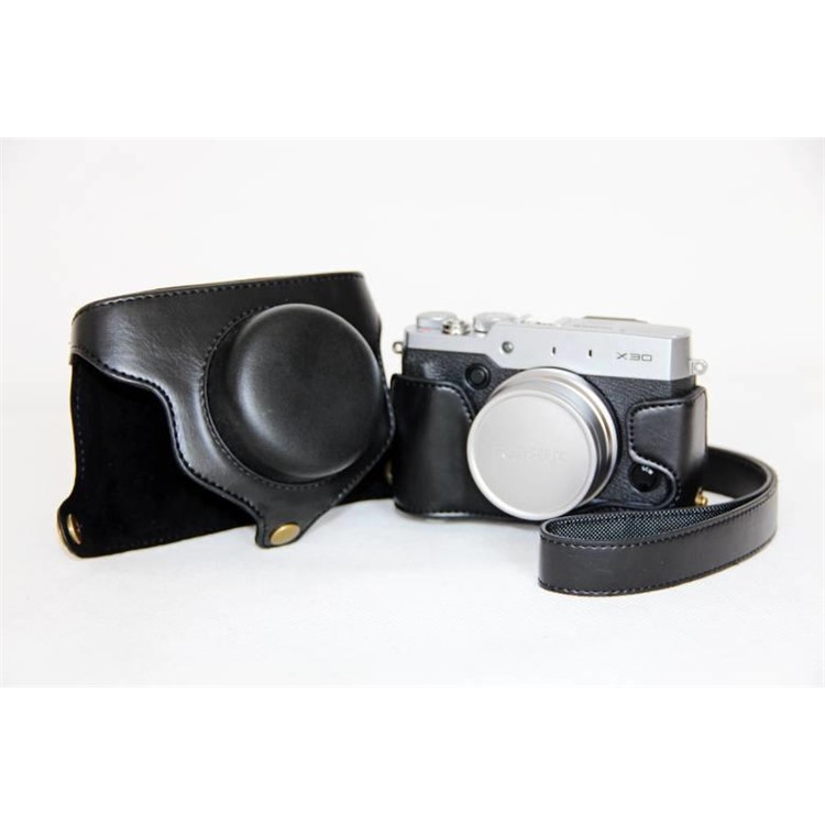 PU Leather Camera Bag Protective Case Cover for Fujifilm X30 - Black-3