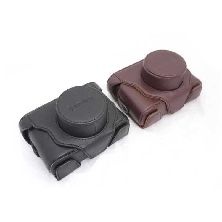 PU Leather Camera Protective Case Bag + Strap for Fuji X10/X20 Digital Camera - Black-5