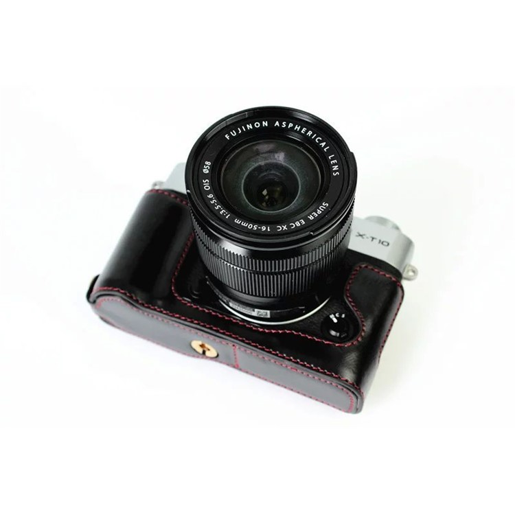 Protective Leather Camera Case Bag with Hollow Pad for Fujifilm XT10 / X-T10 - Black-9