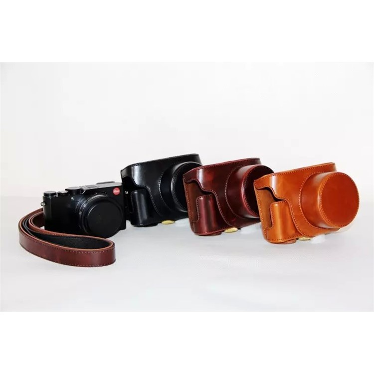 PU Leather Protective Camera Case + Strap for Leica D-LUX (Typ 109) Digital Camera - Black-8