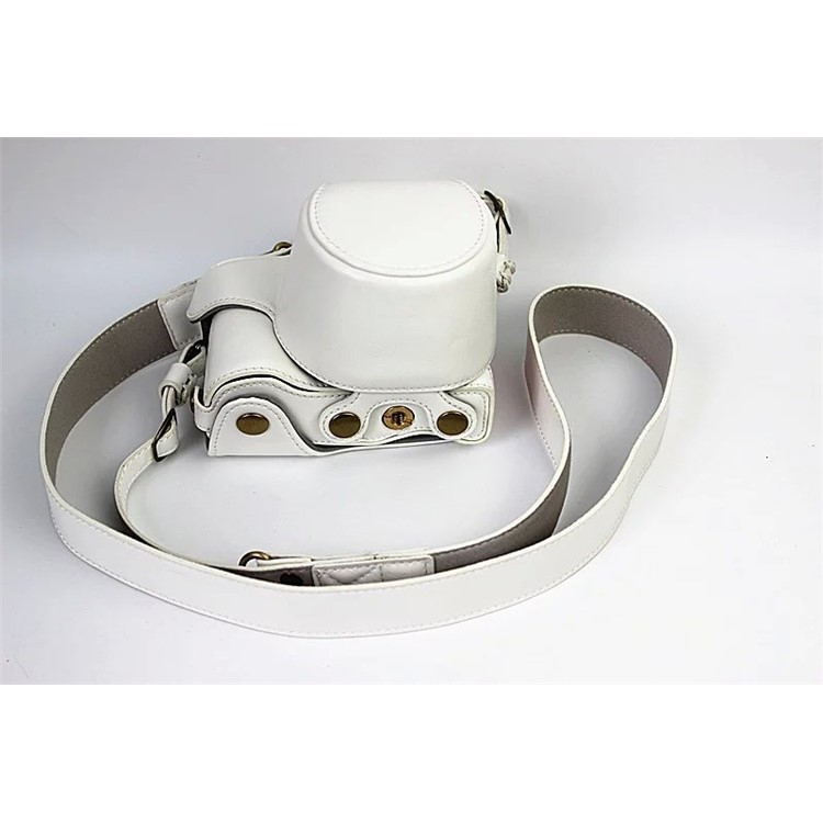 PU Leather Camera Cover + Strap for Sony NEX-3N/Alpha a5000/Alpha a5100 with 16-50mm Lens - White-2