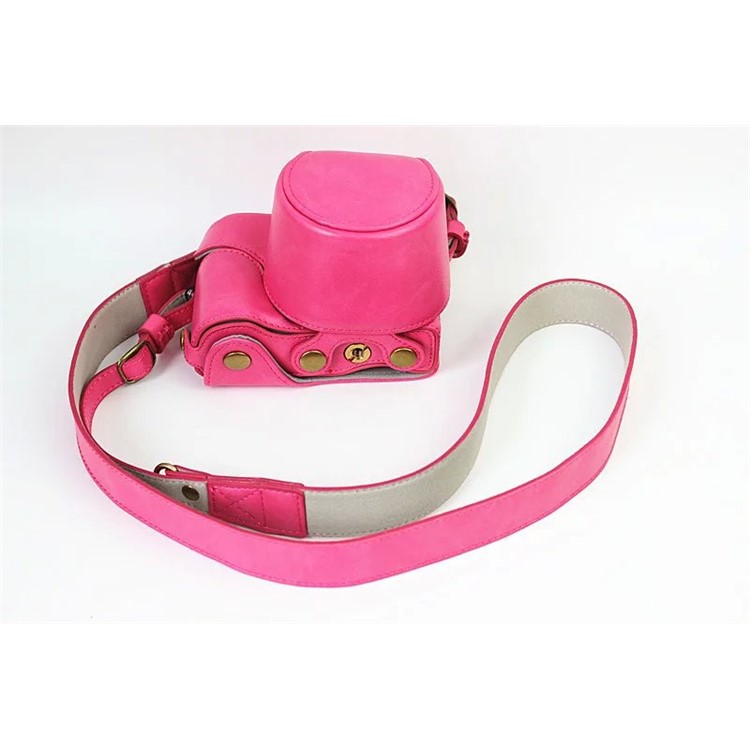 PU Leather Protective Case + Strap for Sony NEX-3N/Alpha a5000/Alpha a5100 with 16-50mm Lens - Rose-8