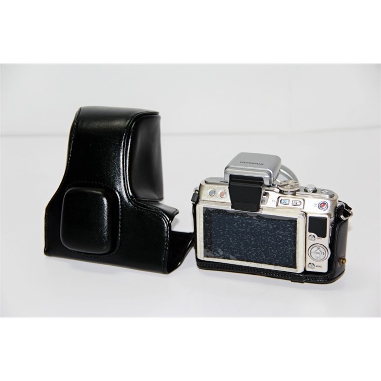PU Leather Camera Protection Case + Strap for Olympus E-PL6/E-PL5/E-PM2 - Black-2