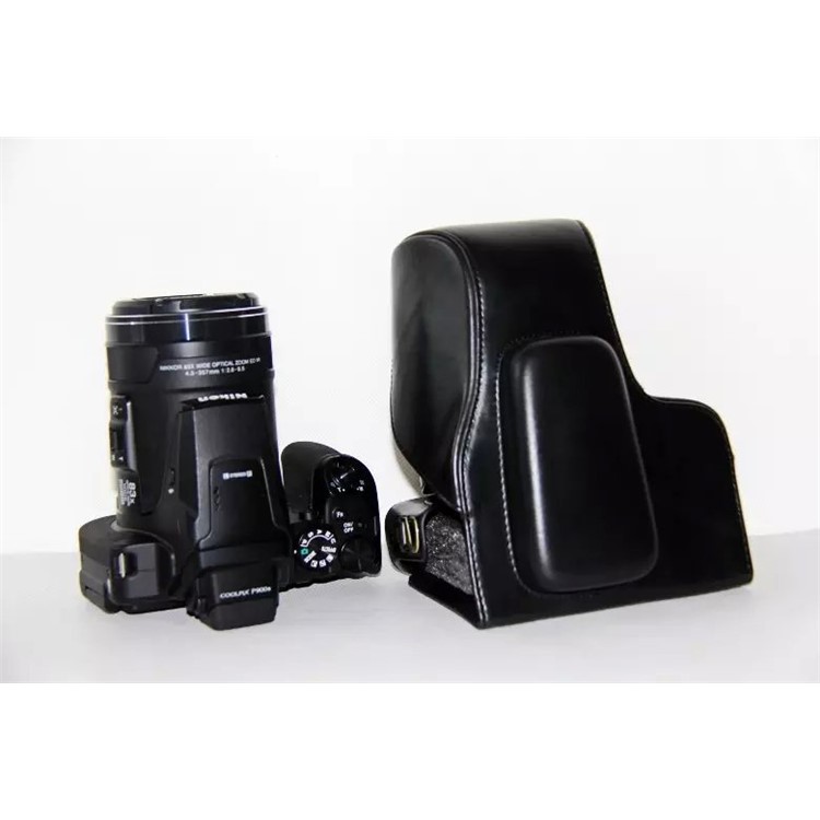 PU Leather Camera Protection Case for Nikon Coolpix P900S - Black-5