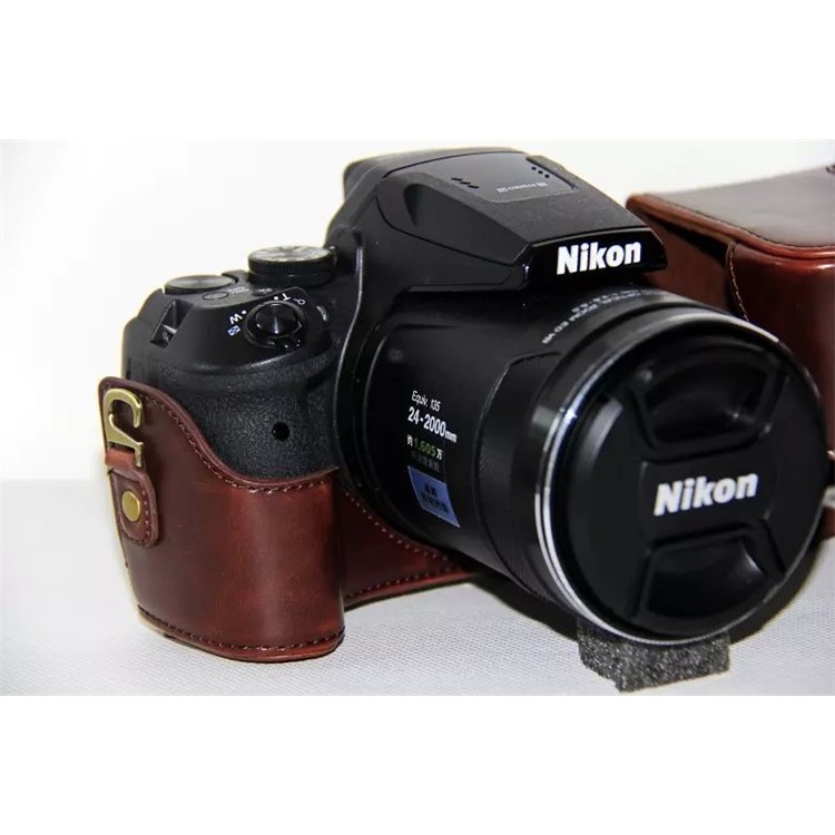 PU Кожаная Крышка Камеры Для Nikon Coolpix P900s - Кофе-2