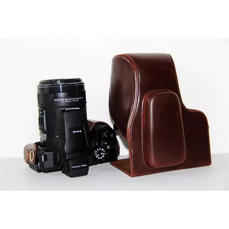 PU Leather Camera Protector Cover for Nikon Coolpix P900S - Coffee-6