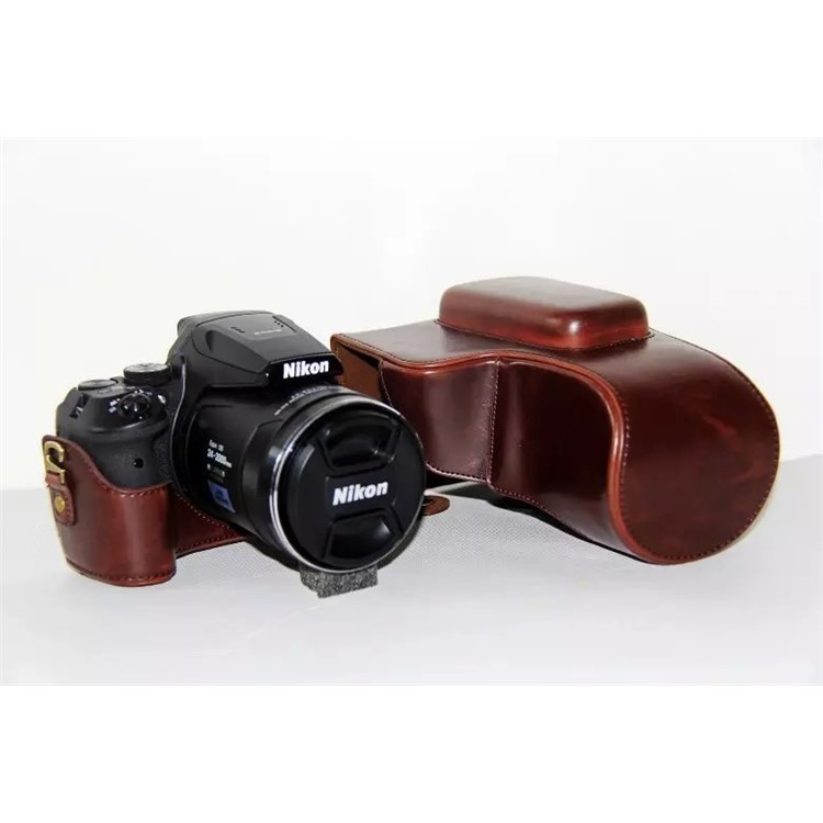 PU Leather Camera Protector Cover for Nikon Coolpix P900S - Coffee-8