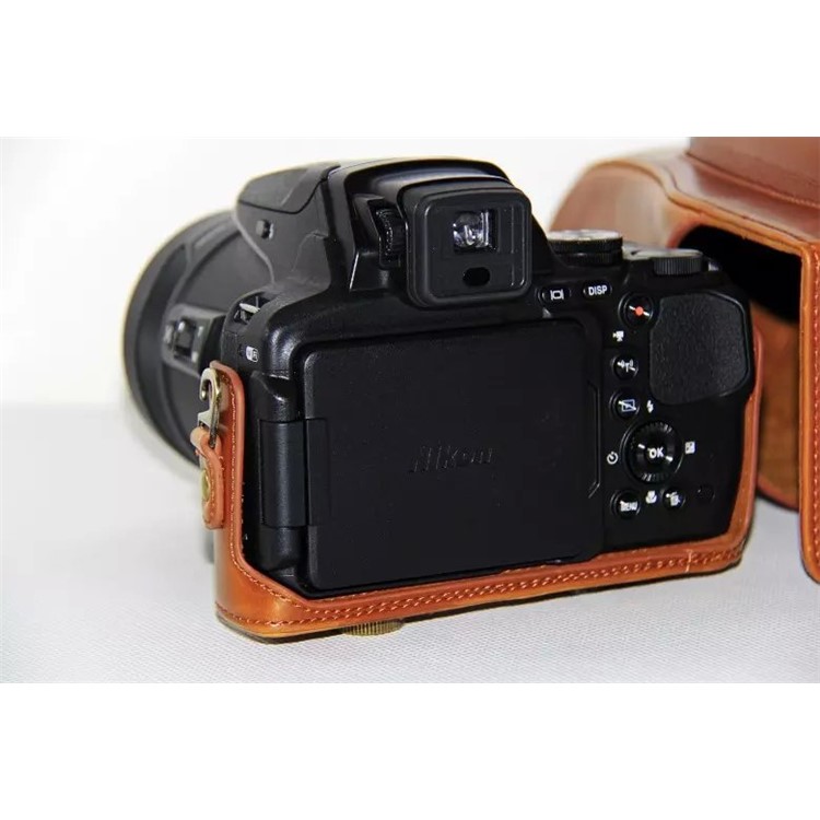 PU Кожаный Чехол Для Сумки Для Nikon Coolpix P900S - Коричневый-10