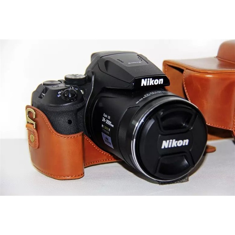 PU Кожаный Чехол Для Сумки Для Nikon Coolpix P900S - Коричневый-4