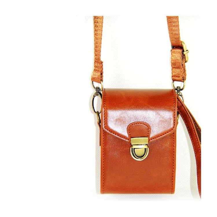 PU Leather Camera Shoulder Bag Waterproof Shoulder Camera Bag for Hiking Camping Cycling - Brown-6