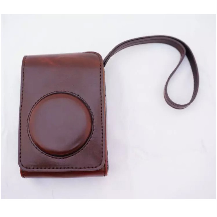 Protective Leather Camera Shell with Shoulder Strap for Fujifilm XF1/XQ2/XQ1 - Coffee-2