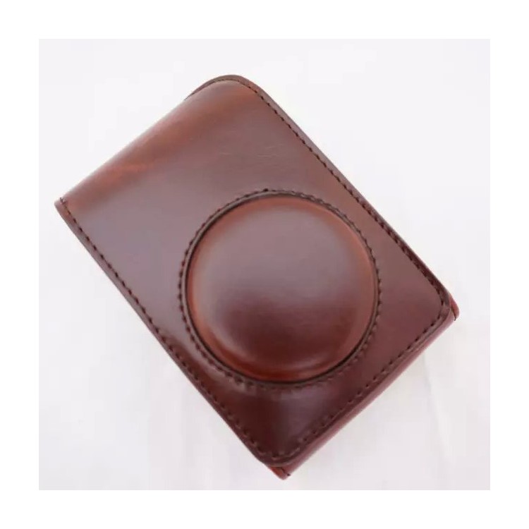 Protective Leather Camera Shell with Shoulder Strap for Fujifilm XF1/XQ2/XQ1 - Coffee-3