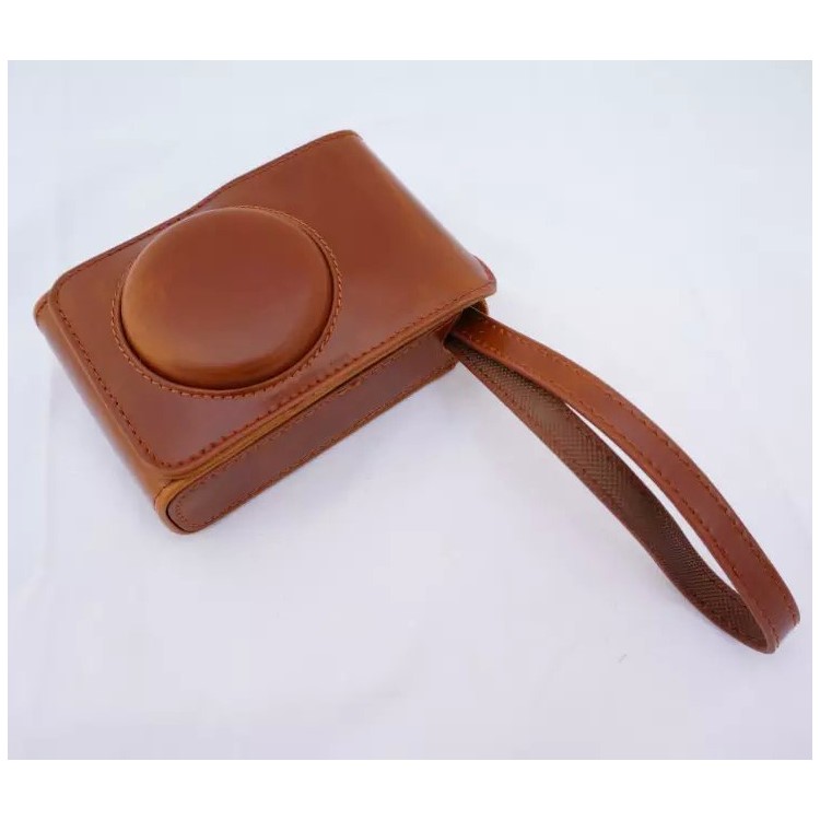 Protective PU Leather Camera Case with Shoulder Strap for Fujifilm XF1/XQ2/XQ1 - Brown-2
