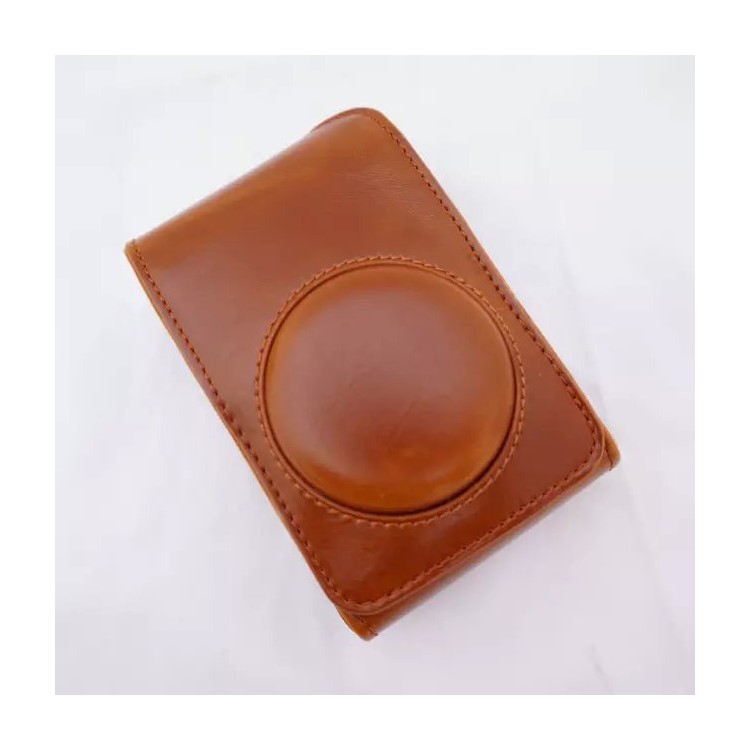 Protective PU Leather Camera Case with Shoulder Strap for Fujifilm XF1/XQ2/XQ1 - Brown-6