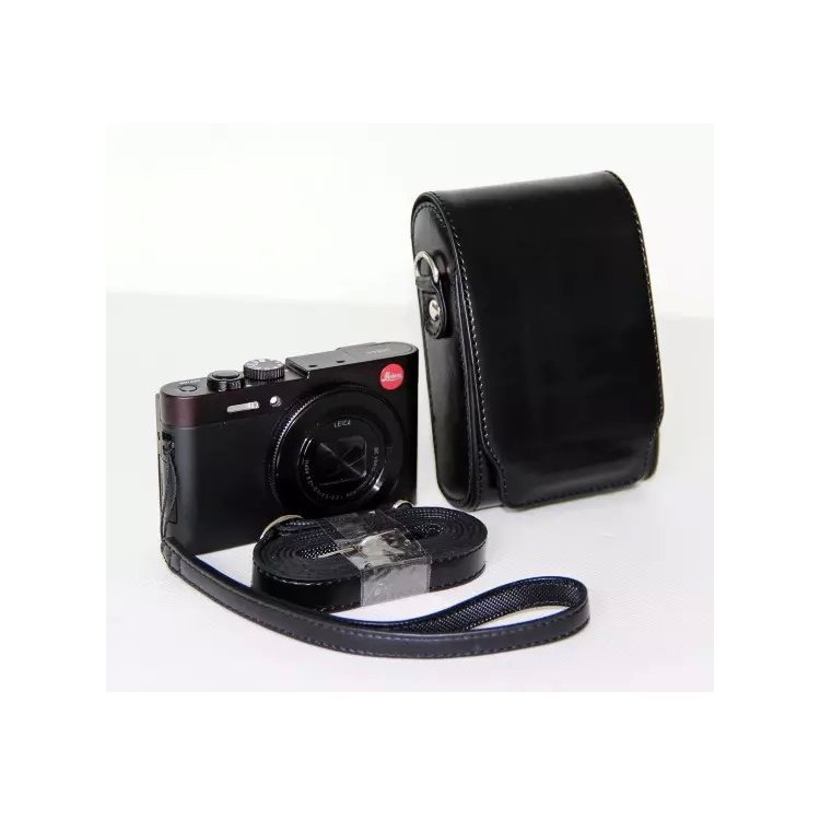 Universal PU Leather Camera Case + Strap for Leica / Panasonic / Fuji / Canon, Size: 11x6.5x3.5cm - Black-1