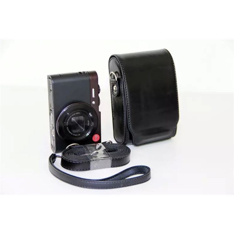 Universal PU Leather Camera Case + Strap for Leica / Panasonic / Fuji / Canon, Size: 11x6.5x3.5cm - Black-2