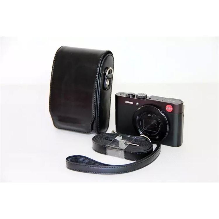 Universal PU Leather Camera Case + Strap for Leica / Panasonic / Fuji / Canon, Size: 11x6.5x3.5cm - Black-4