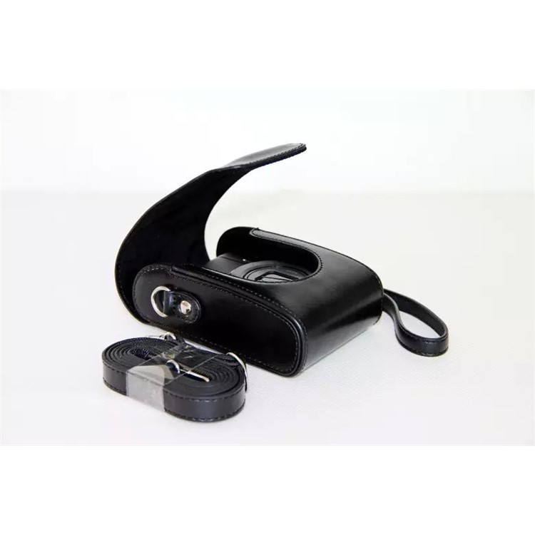 Universal PU Leather Camera Case + Strap for Leica / Panasonic / Fuji / Canon, Size: 11x6.5x3.5cm - Black-6