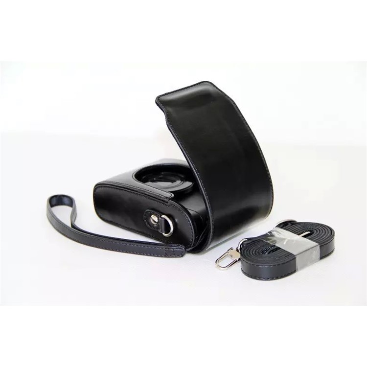 Universal PU Leather Camera Case + Strap for Leica / Panasonic / Fuji / Canon, Size: 11x6.5x3.5cm - Black-8
