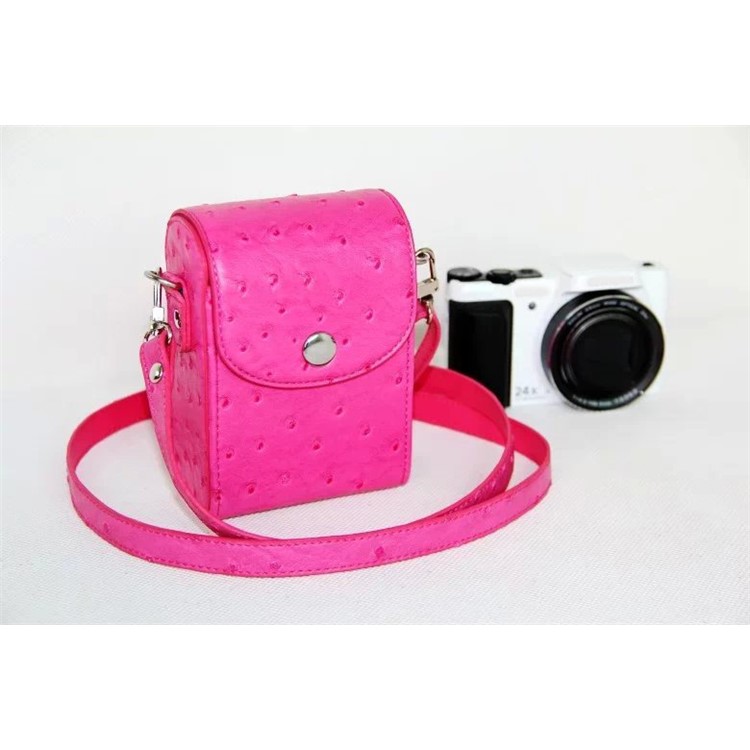 Ostrich Texture Leather Vertical Flip Protective Pouch Bag for Casio ZR1000/ZR1200/ZR1500/ZR3500 - Rose-2
