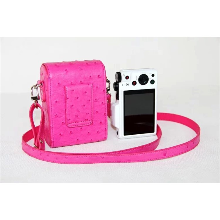 Ostrich Texture Leather Vertical Flip Protective Pouch Bag for Casio ZR1000/ZR1200/ZR1500/ZR3500 - Rose-3