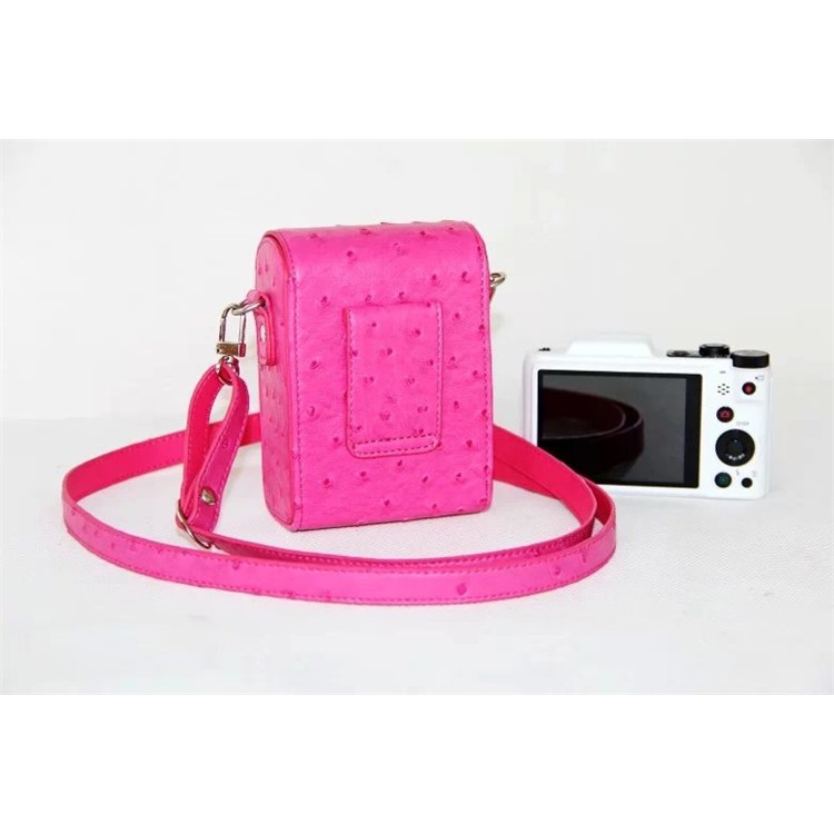 Ostrich Texture Leather Vertical Flip Protective Pouch Bag for Casio ZR1000/ZR1200/ZR1500/ZR3500 - Rose-4