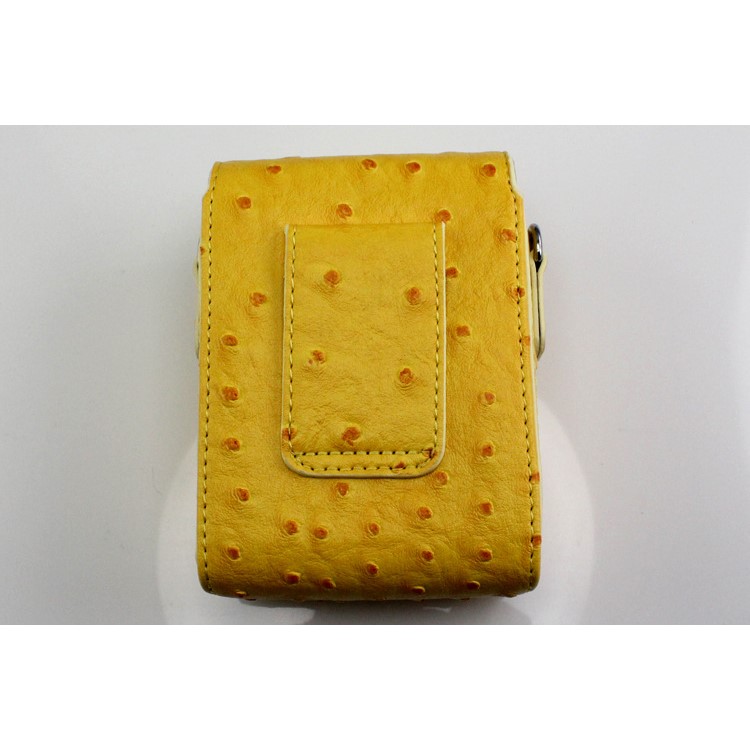 Ostrich Texture Leather Vertical Flip Portective Shoulder Bag for Casio ZR1000/ZR1200/ZR1500/ZR3500 - Yellow-2