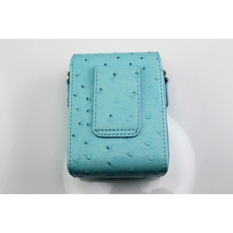 Ostrich Texture Vertical Flip Leather Protective Camera Case for Casio ZR1000/ZR1200/ZR1500/ZR3500 - Blue-2