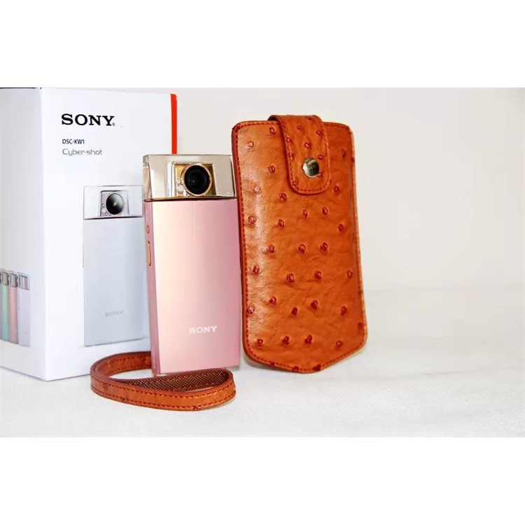 Ostrich Texture Vertical Leather Protection Pouch Bag for Casio TR500 Sony KW1 - Brown-6