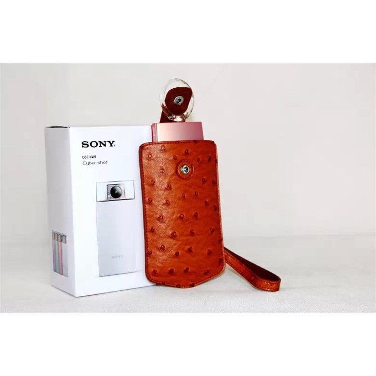 Ostrich Texture Vertical Leather Protection Pouch Bag for Casio TR500 Sony KW1 - Brown-8
