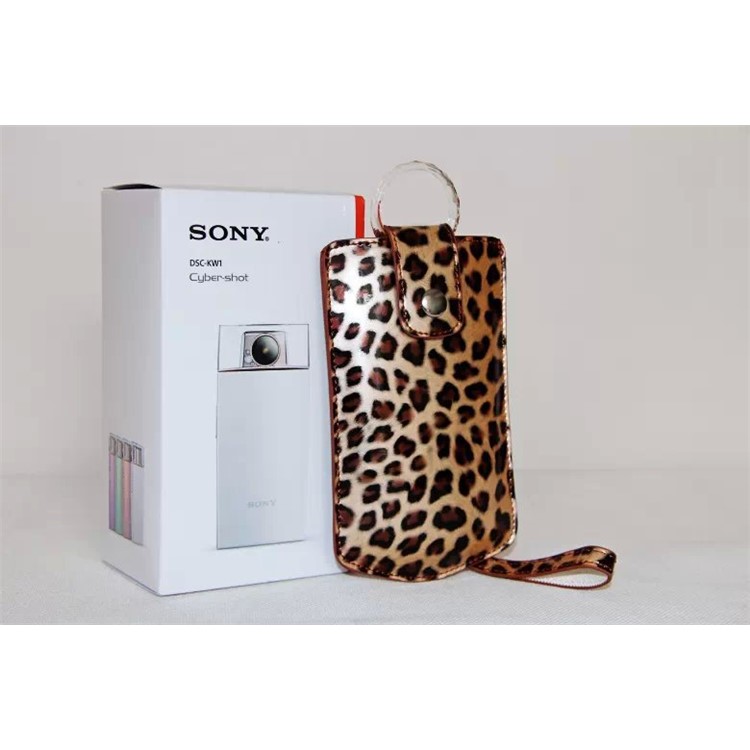 Vertical Leopard Texture PU Leather Camera Case for Sony KW1, Casio TR550/500/350/350s/600 - Brown-5