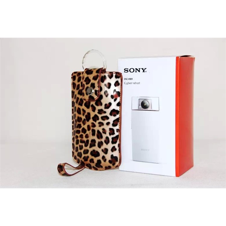 Vertical Leopard Texture PU Leather Camera Case for Sony KW1, Casio TR550/500/350/350s/600 - Brown-6