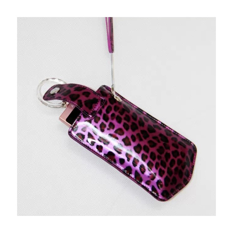 Leopard Texture PU Leather Camera Vertical Pouch for Sony KW1, Casio TR550/500/350/350s/600 - Purple-2