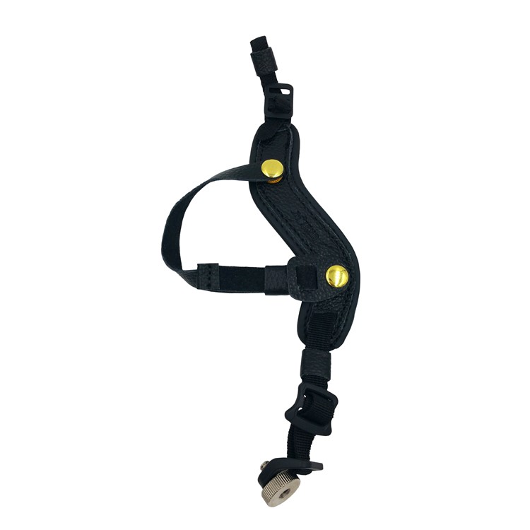 Genuine Leather Camera Wrist Strap for DSLR or SLR Camera - Black-1