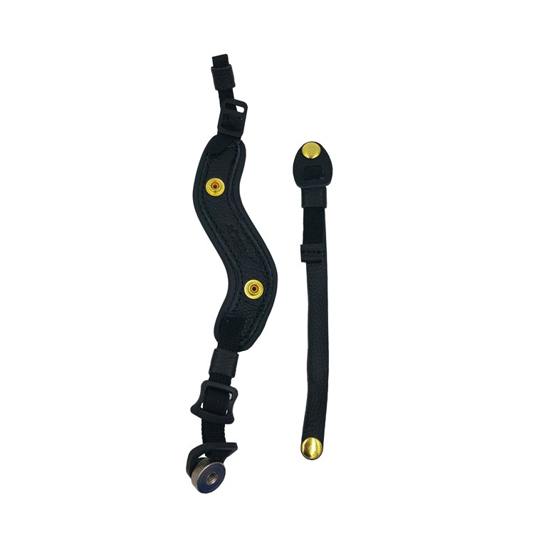 Genuine Leather Camera Wrist Strap for DSLR or SLR Camera - Black-2