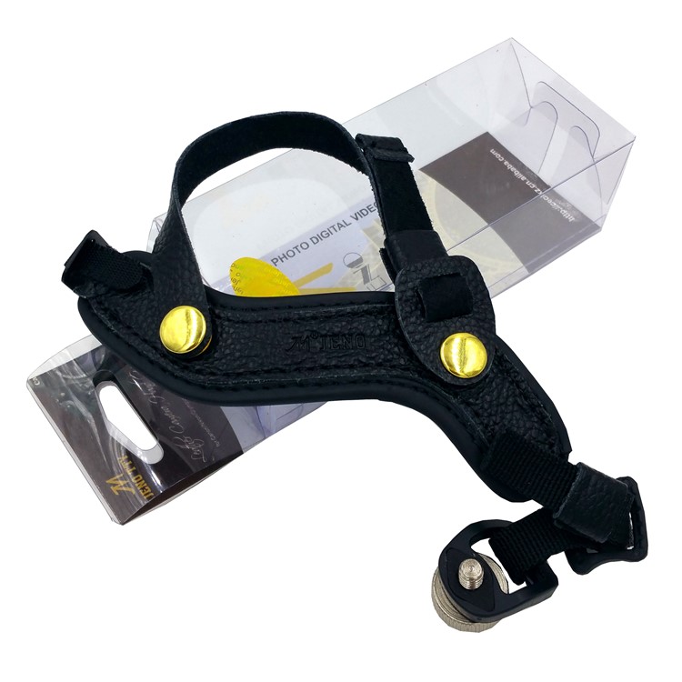 Genuine Leather Camera Wrist Strap for DSLR or SLR Camera - Black-3