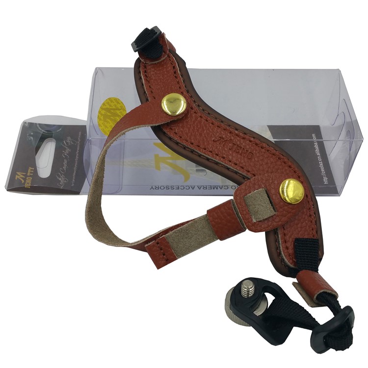 Genuine Leather Camera Hand Strap Lanyard for DSLR or SLR Camera - Brown-5