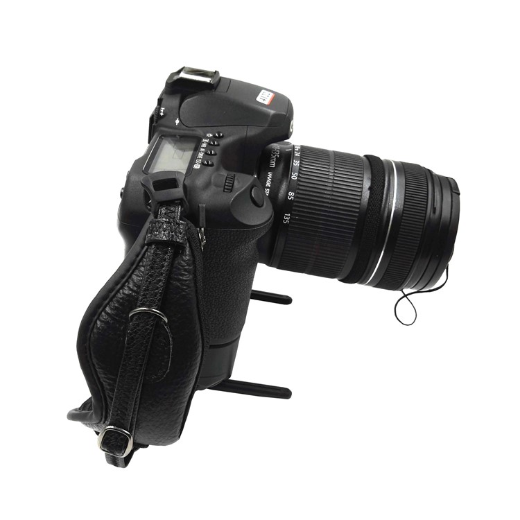JM-KM-16N Genuine Leather Hand Strap Grip with Eye Shade for DSLR SLR Cameras - Black-2