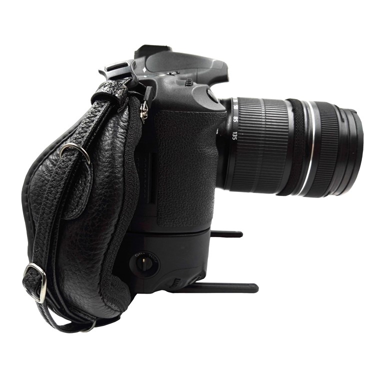 JM-KM-16N Genuine Leather Hand Strap Grip with Eye Shade for DSLR SLR Cameras - Black-4