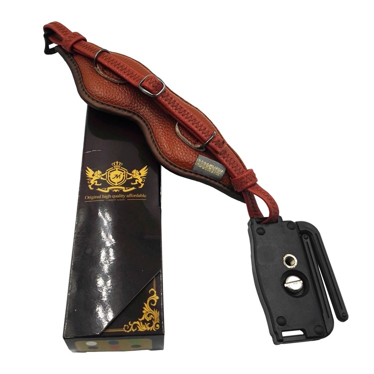 JM-KM-16N Genuine Leather Hand Grip Lanyard for DSLR SLR Cameras with Eye Shade - Brown-1