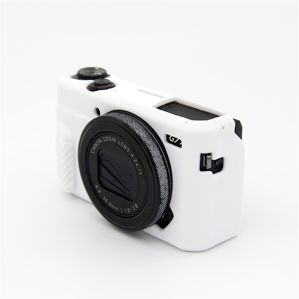 Cubierta Protectora De Silicona Suave Para Canon G7X Mark II - Blanco