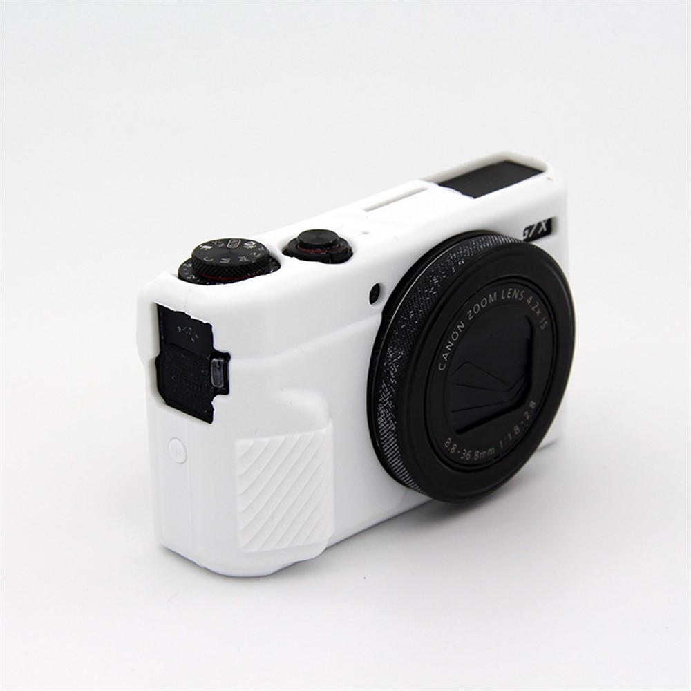 Soft Silicone Protective Cover for Canon G7X Mark II - White-5