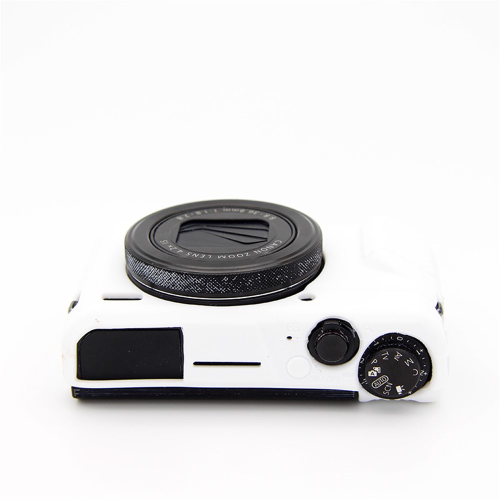 Soft Silicone Protective Cover for Canon G7X Mark II - White-7