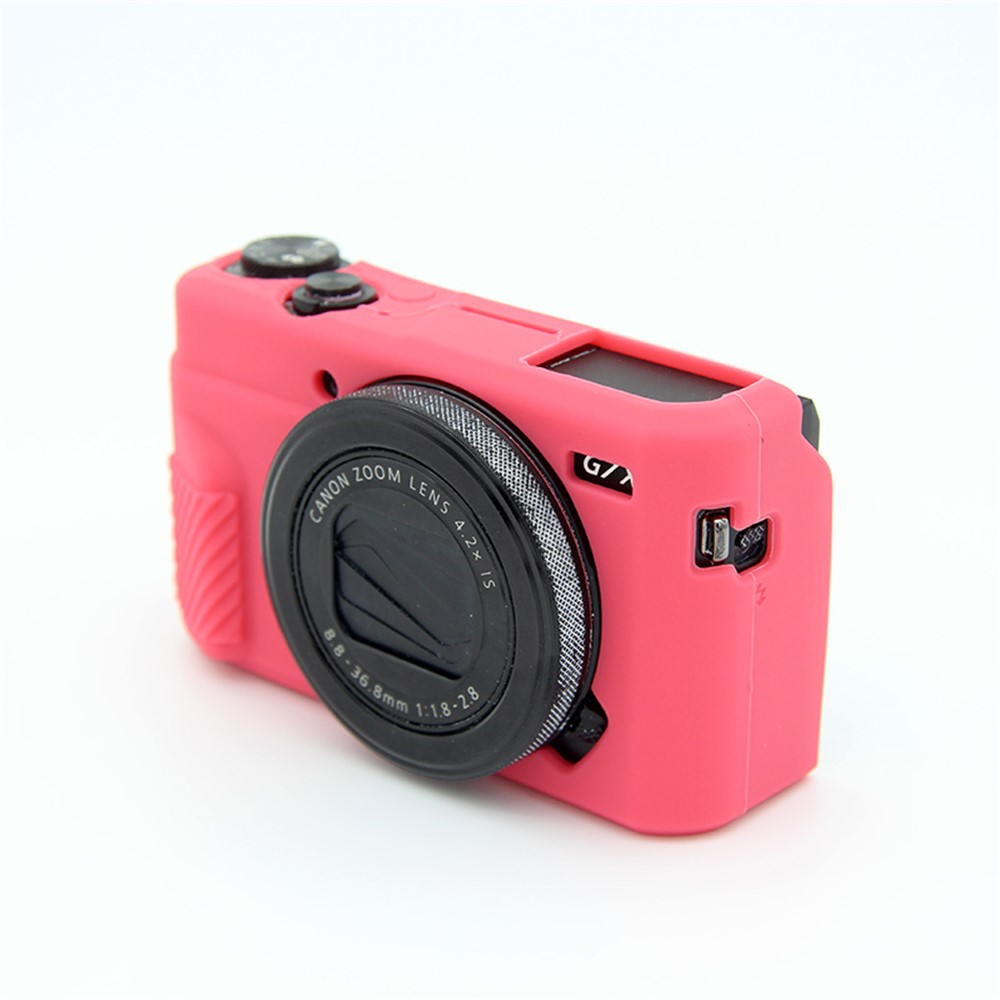 Shell Protetor De Silicone Macio Para Canon G7X Mark II - Vermelho