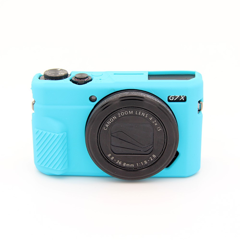 Flexible Silicone Protective Case Cover for Canon G7X Mark II - Blue-1